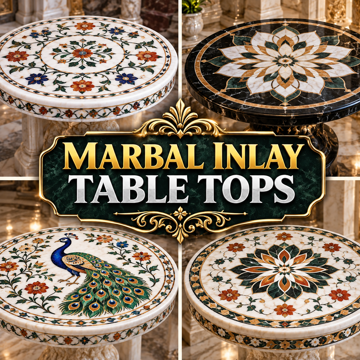Marble Inlay Table Tops